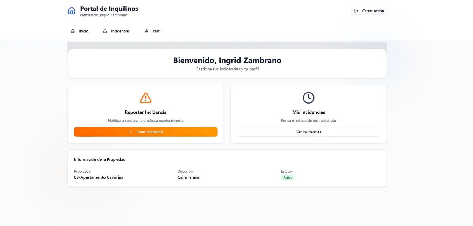 Captura de pisopro: Dashboard Principal